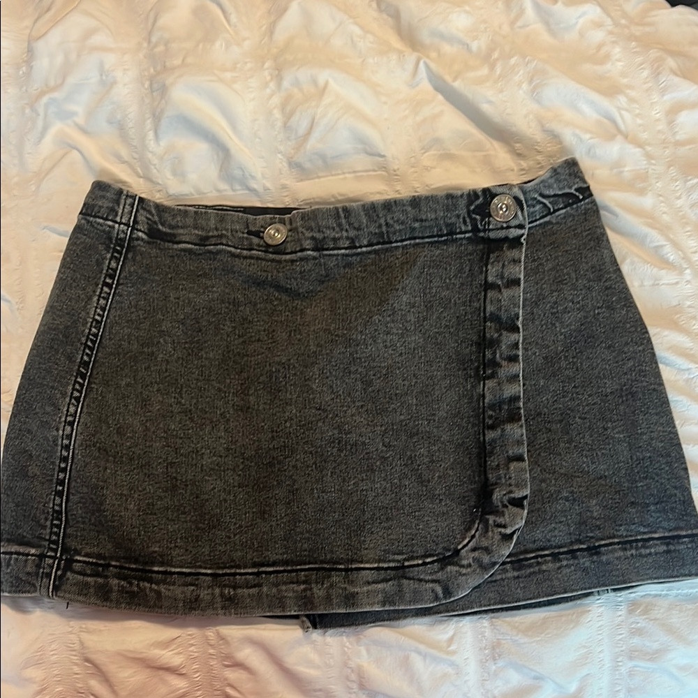 BDG Black Wrap Mini Skirt Casual